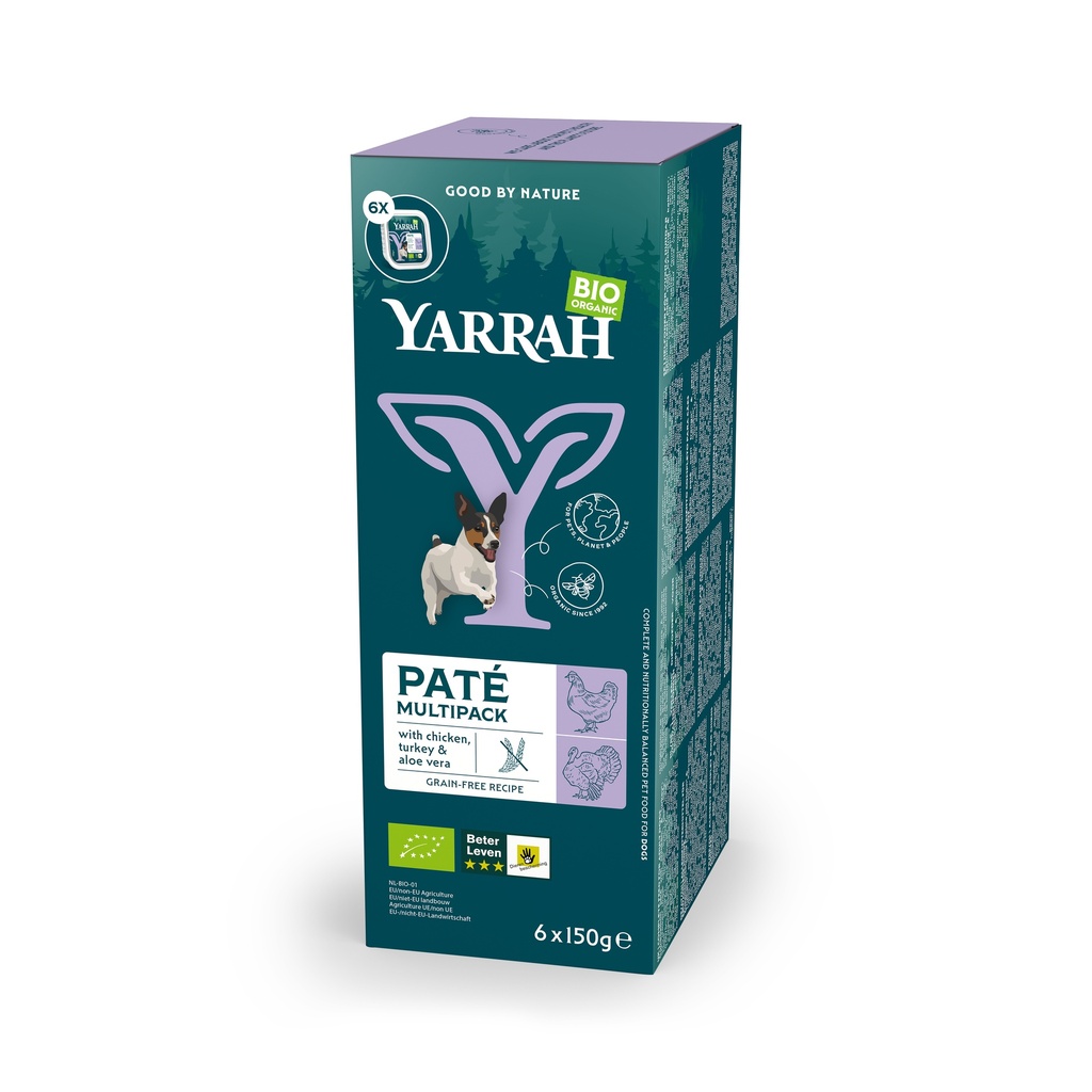 Yarrah Hond Alu MP Pate Kip&Kalkoen (4 x 6 x 150 gr.)