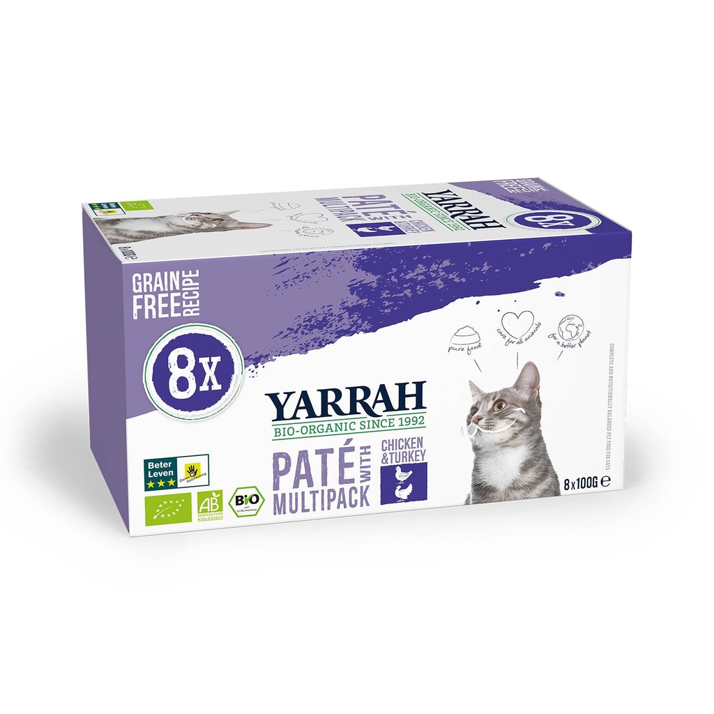 Yarrah Kat Alu MP Pate Kip&Kalkoen (8 x 100 gr.)