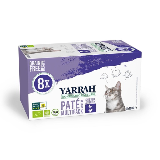 [Y9205] Yarrah Kat Alu MP Pate Kip&Kalkoen (8 x 100 gr.)