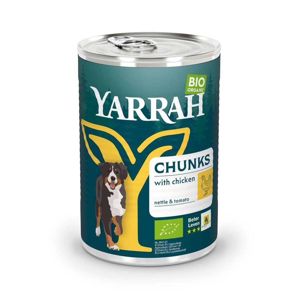 Yarrah Hond Blik Br.Kip in Saus