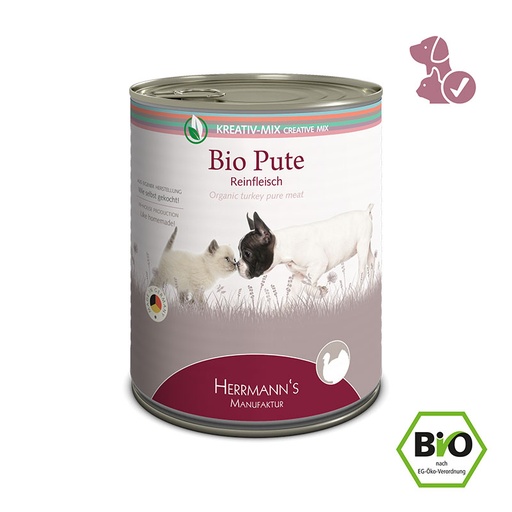 [CP00720] Herrmanns Bio Puur Kalkoen 6 x 800 gr.