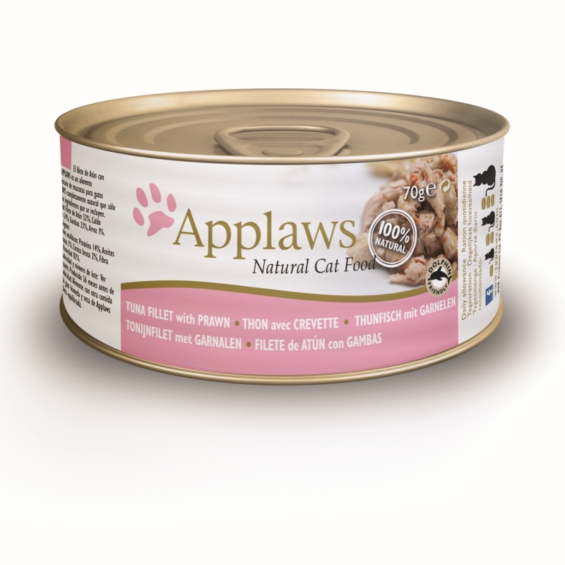 Applaws Blik Cat Tuna Fillet & Prawn 24 x 70 gr.