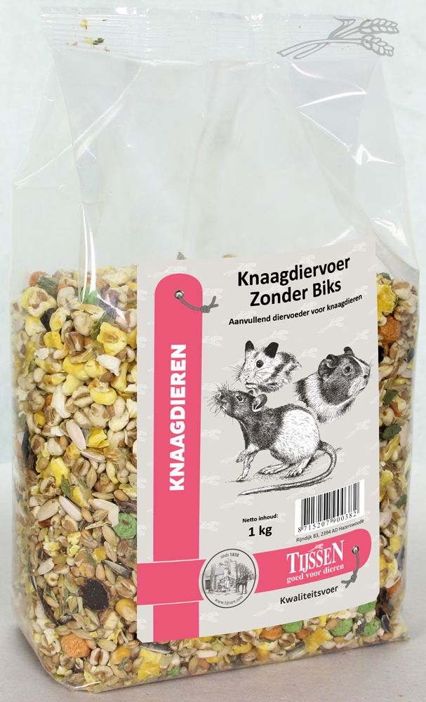 Tijssen Knaagdiervoer Zonder Biks 1 kg.