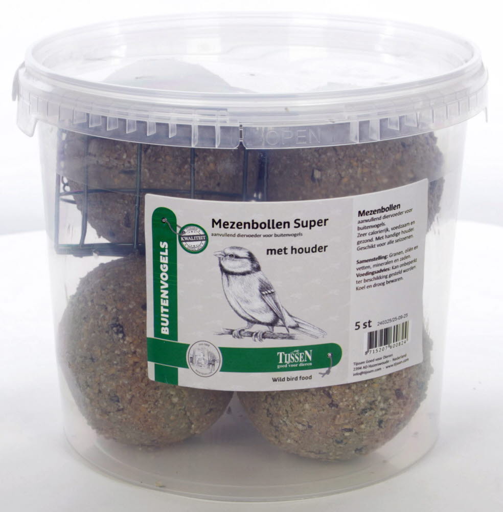 Mezenbollen Super 5 st. met houder