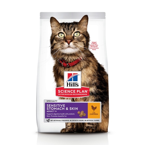 [H11078V] Hills Feline Sensitive Skin&Stomach (1.5 kg.)