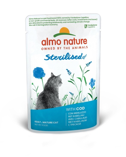 [AL5290] Almo Nature Sterilised met Kabeljauw 30 x 70 gr.