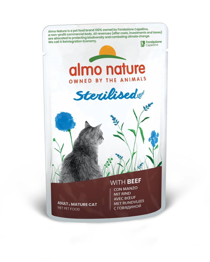 Almo Nature Sterilised met Rund 30 x 70 gr.