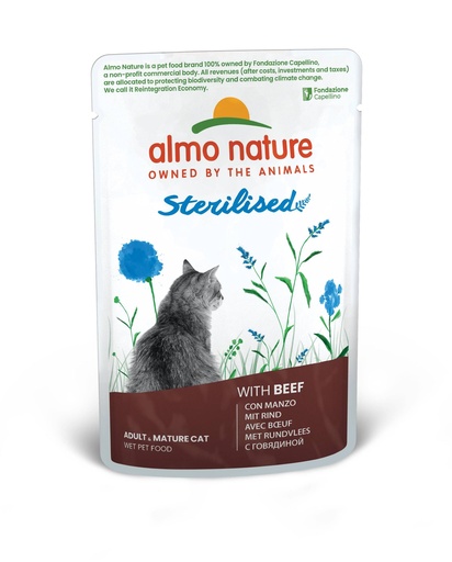 [AL5299] Almo Nature Sterilised met Rund 30 x 70 gr.