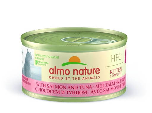 [AL9429H] Almo Nature Kitten Zalm met Tonijn (24 x 70 gr.)