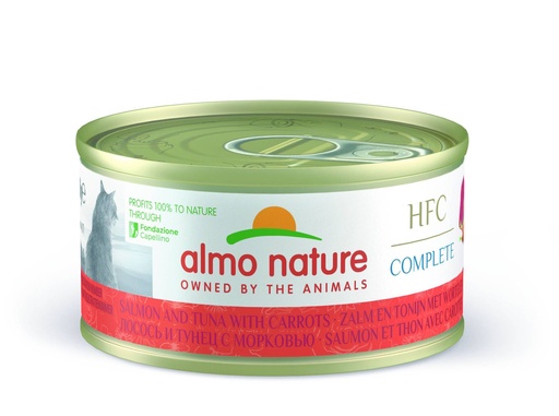 [AL9434H] Almo Nature Zalm met Tonijn en Wortel 24 x 70 gr.