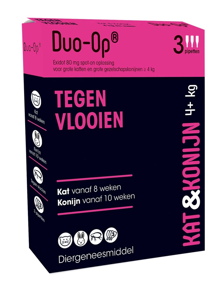 Duo Op 80mg kat & konijn vanaf 4kg 3 pip.