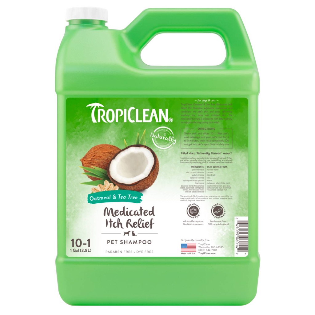 TropiClean Oatmeal & Tea Tree 3,8 ltr.