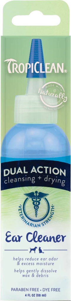 TropiClean Dual Action Ear Cleaner 118 ml.