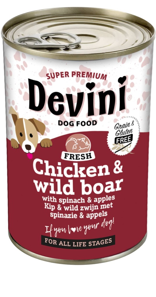 Devini Dog Chicken & Wild Boar 6 x 400 gr.