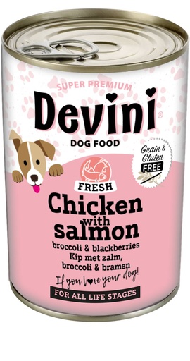 [VBH09015] Devini Dog Chicken With Salmon 6 x 400 gr.