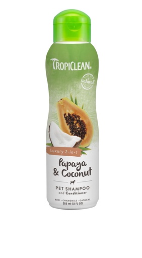 [TC20250] TropiClean Papaya & Coconut Shampoo 355 ml.