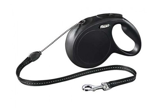 Flexi Rollijn Cord S Zwart 5 mtr.