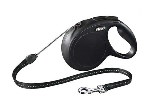 Flexi Rollijn Cord M Zwart 5 mtr.