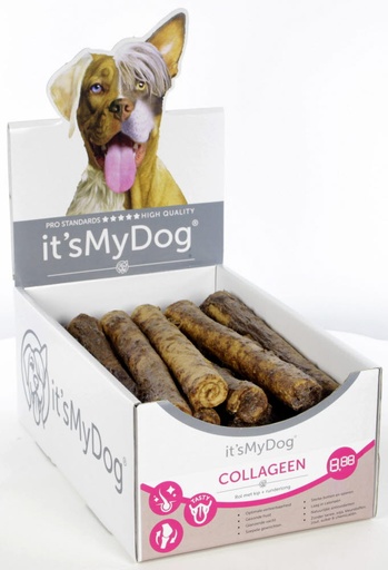 [IMD50103] it's My Dog Collageen rol met kip + runderlong 23cm 20 x 1 st.