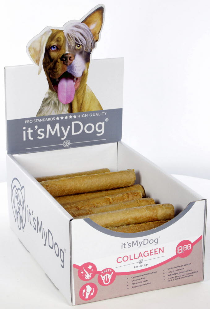 it's My Dog Collageen rol met kip 15cm 30 x 1 st.