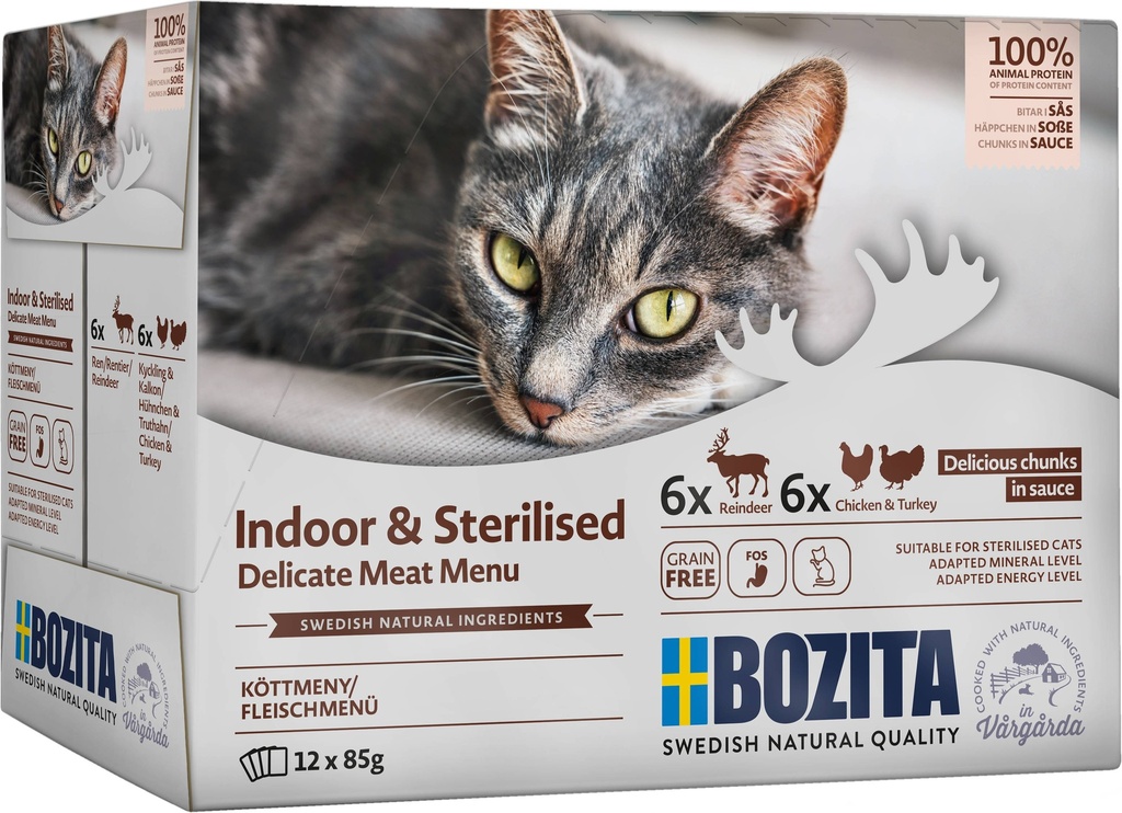 Bozita Feline Pouch Indoor MP Meat in sauce (12 x 85 gr.)