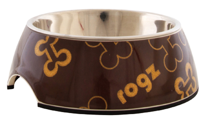 Rogz Bowlz Trendy Brown Bones