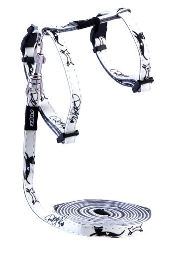 [RCLJ209A] Rogz Catz GlowCat Tuig+Lijn (Black Jumping Cat, Extra Small)