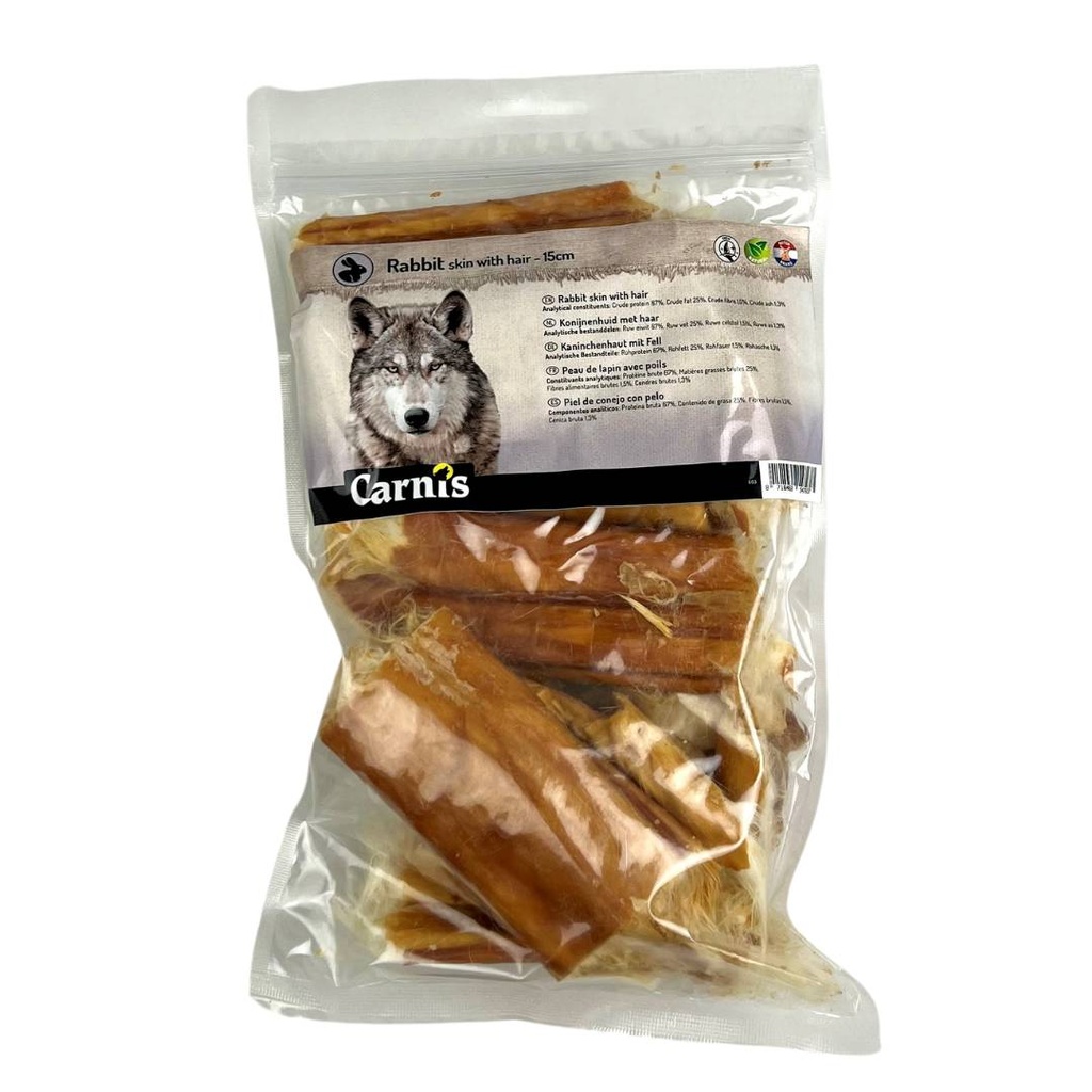 Carnis Konijnenhuid met Haar 15 cm 5 x 200 gr.