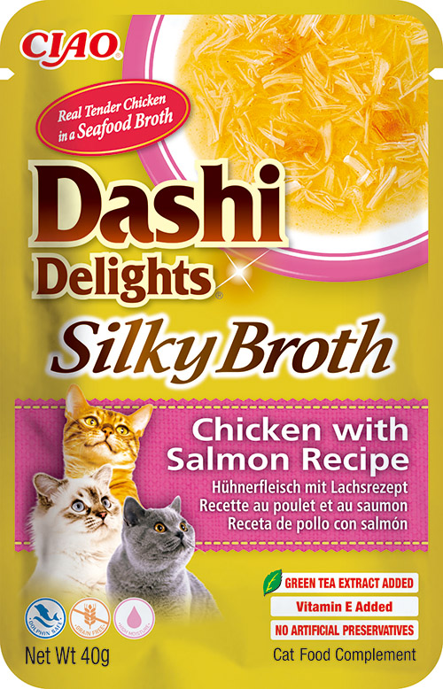 Inaba Dashi Delights Silky Chicken Salmon 12 x 40 gr.