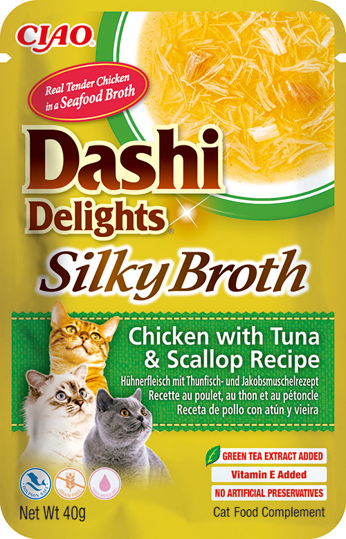 Inaba Dashi Delights Silky Chicken Tuna & Scallop 12 x 40 gr.