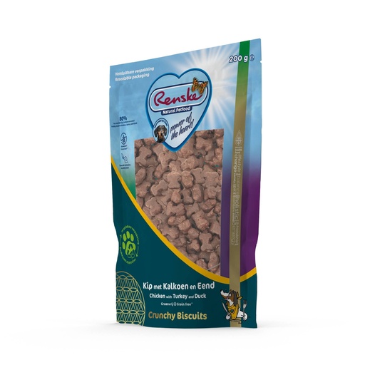[REN24271] Renske GB Crunchy Kip Kalkoen Eend 6 x 200 gr.