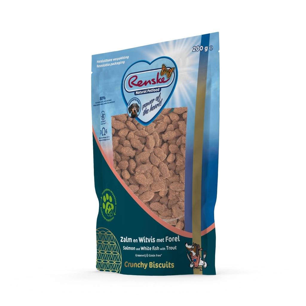 Renske GB Crunchy Zalm Witvis Forel 6 x 200 gr.