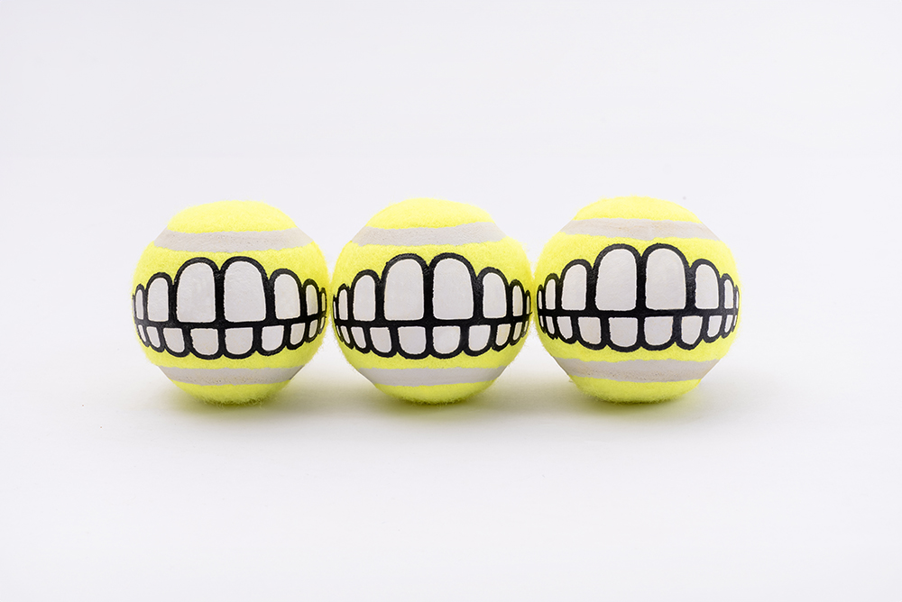 Rogz Toyz Grinz 3 Tennis Bal Multi Pak M Geel 1 st.