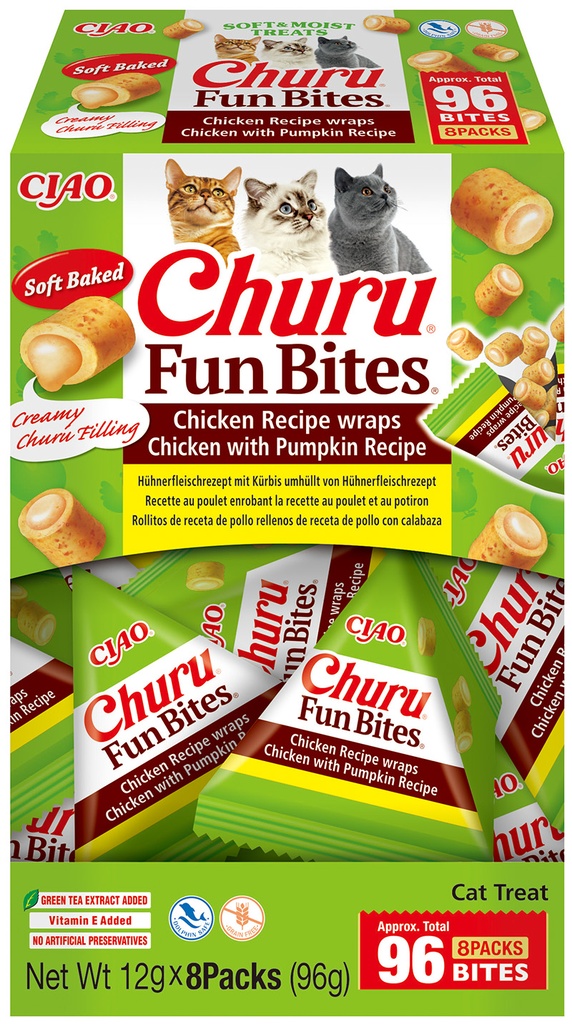 Inaba Churu Fun Bites Chicken Wraps Chicken With Pumpkin 8 x 12 gr.