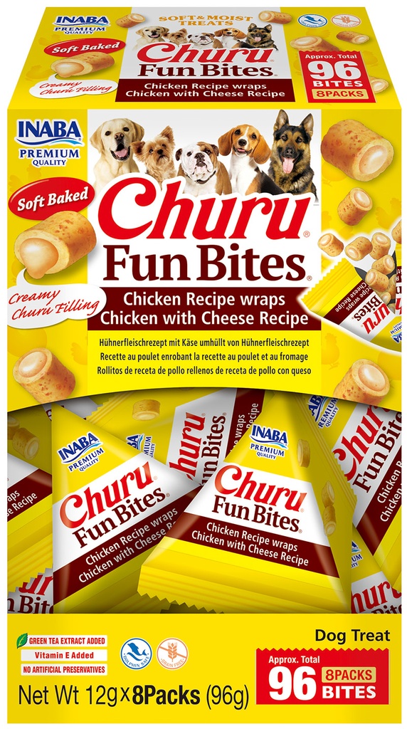 Inaba Dog Churu Fun Bites Chicken Wraps Chicken With Cheese (8 x 12 gr.)