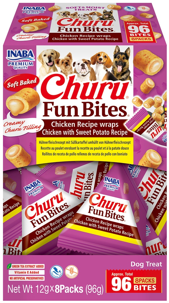 Inaba Dog Churu Fun Bites Chicken Wraps Chicken With Sweet Potato (8 x 12 gr.)