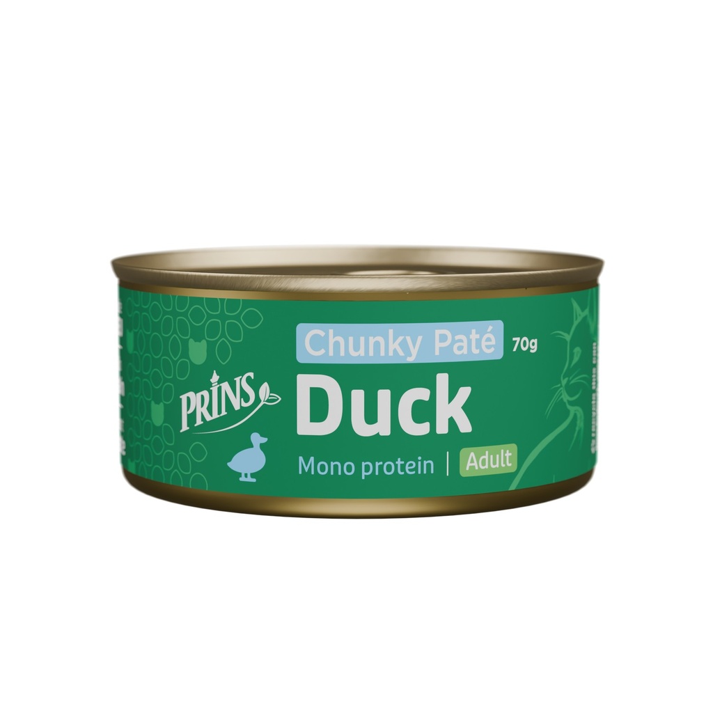Prins Cat Wet food Duck Chunky Paté 24 x 70 gr.