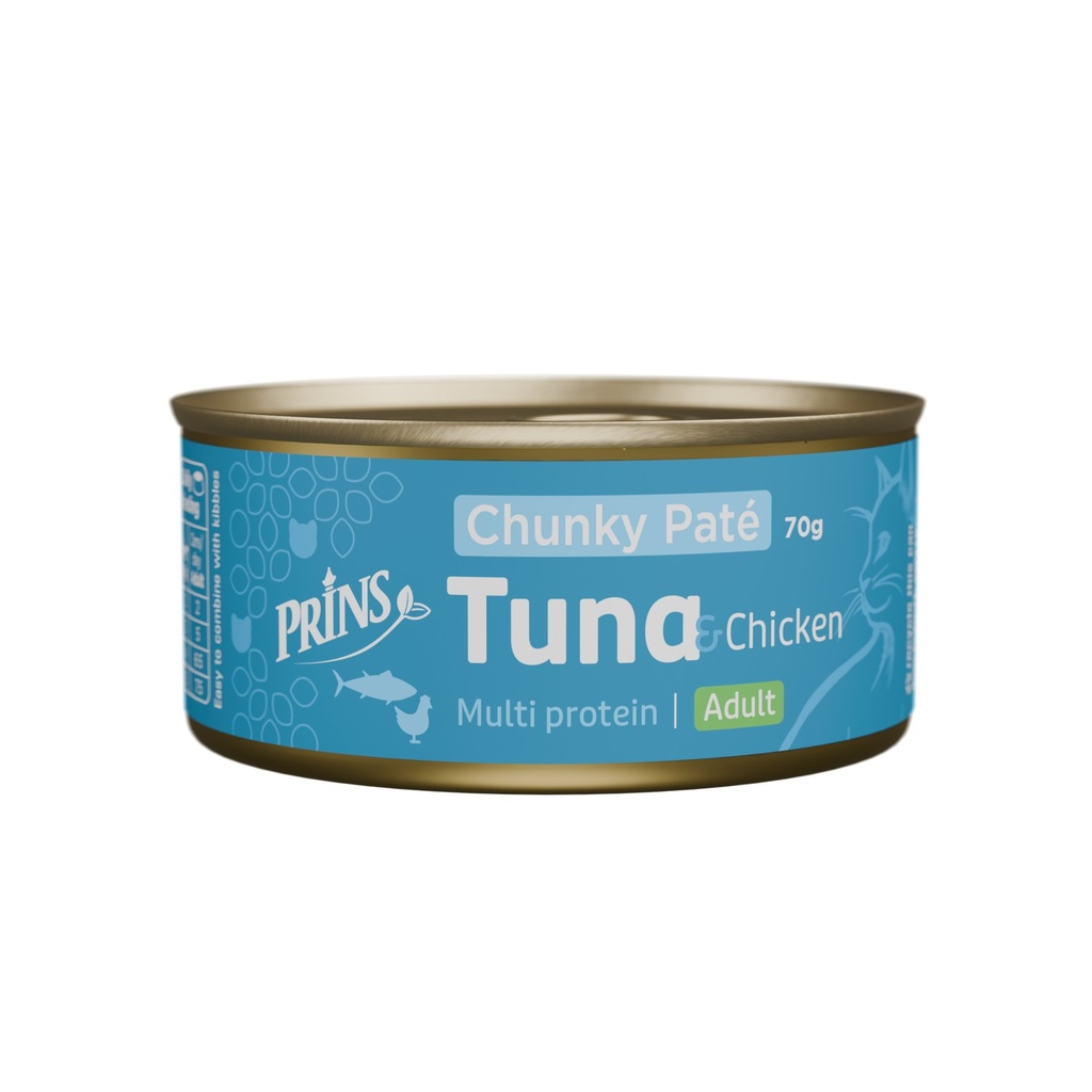 Prins Cat Wet Food Tuna & Chicken Chunky Paté (24 x70 gr.)