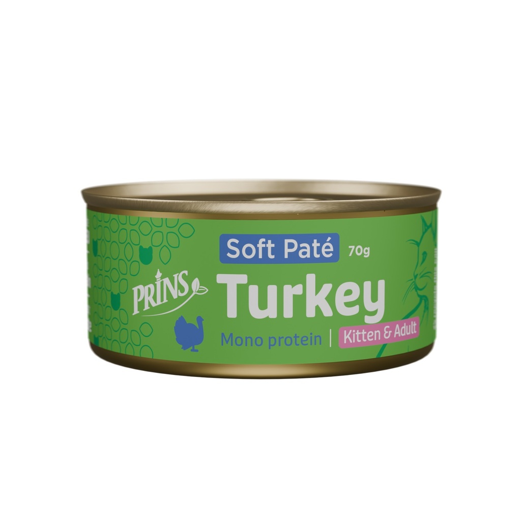 Prins Cat Wet Food Turkey Soft Paté (24 x70 gr.)