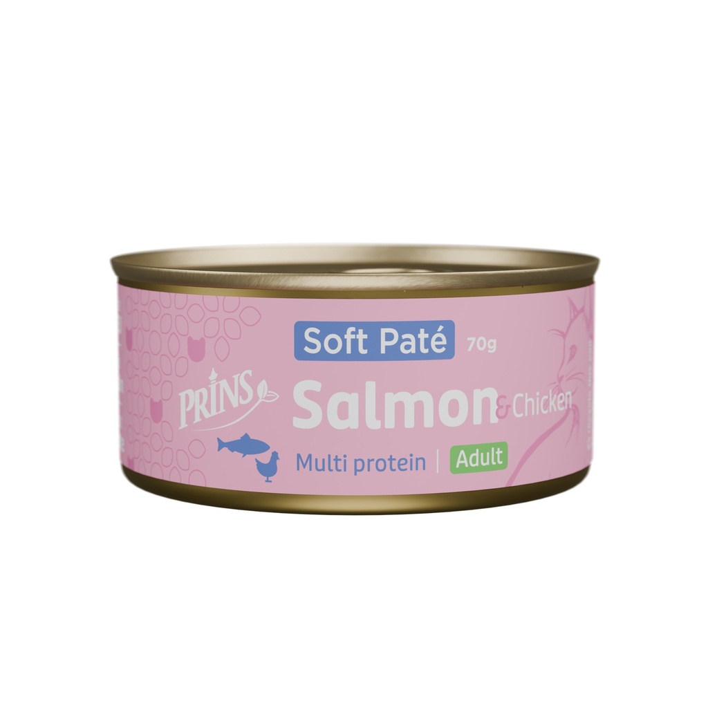 Prins Cat Wet Food Salmon & Chicken Soft Paté (24 x70 gr.)