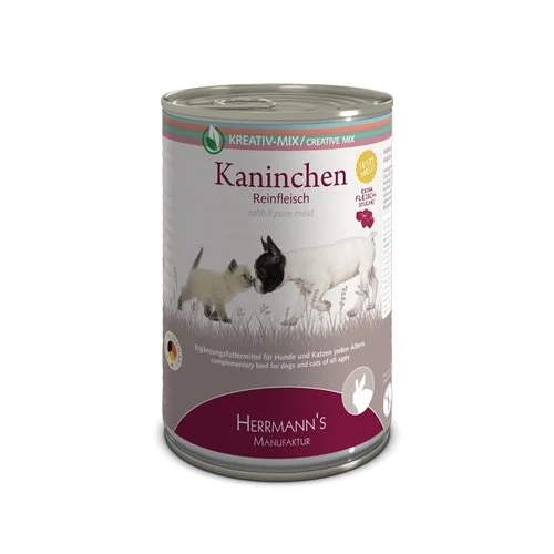 Herrmanns Puur Konijn 6 x 400 gr.