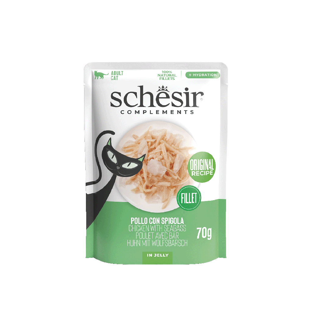 Schesir Cat Pouch Chicken With Seabass In Jelly