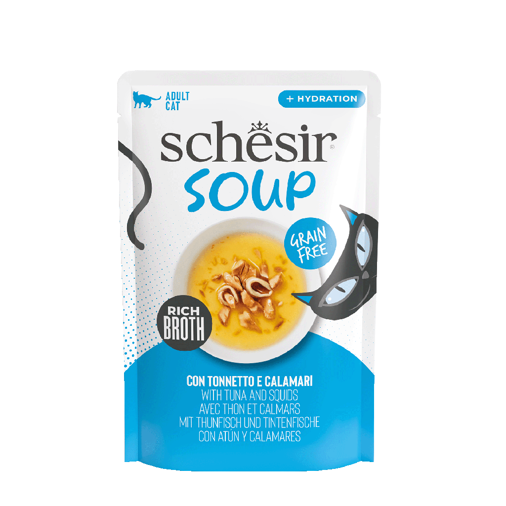 Schesir Cat Pouch Soup Tuna & Squids