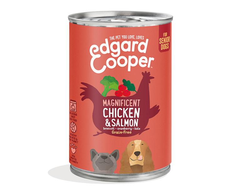 Edgard & Cooper Dog Senior Chicken & Salmon, Broccoli, Cranberry, Spinach 6 x 400 gr.