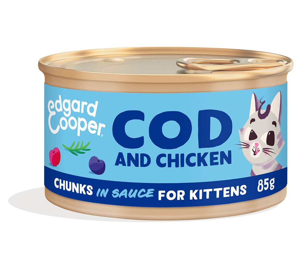 Edgard & Cooper Cat Kitten Cod And Chicken Chunks In Sauce 18 x 85 gr.