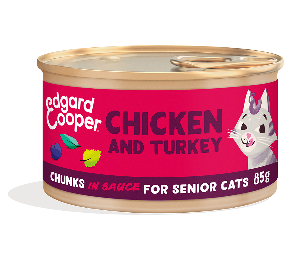 Edgard & Cooper Cat Senior Chicken And Turkey Chunks In Sauce 18 x 85 gr.