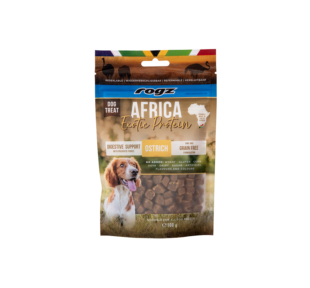 Rogz Dog Treat Digestive Struisvogel 6 x 100 gr.