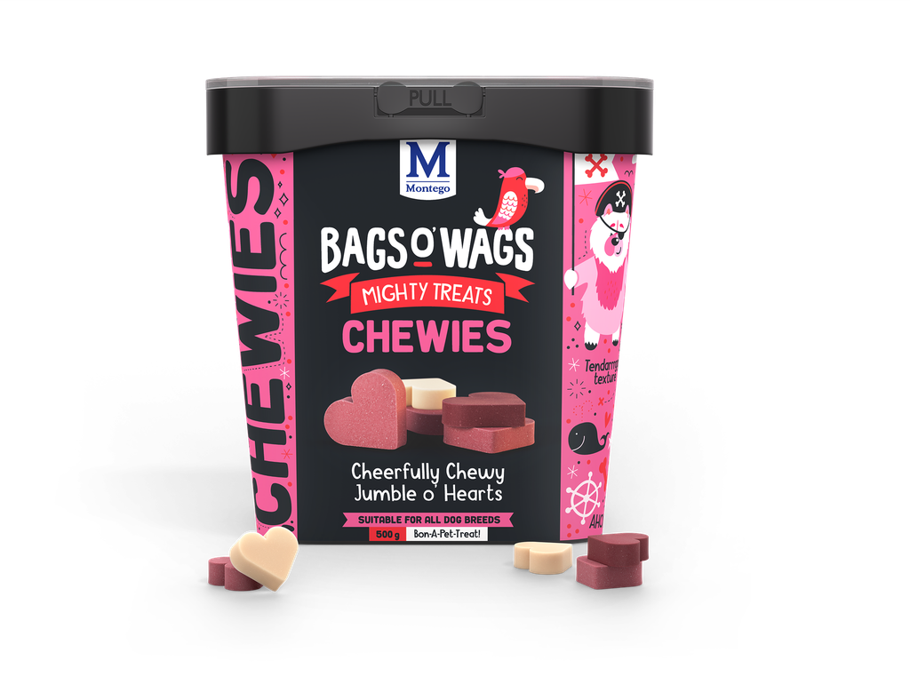 Montego Bags O' Wags Chewies Chewy Hearts 4 x 500 gr.