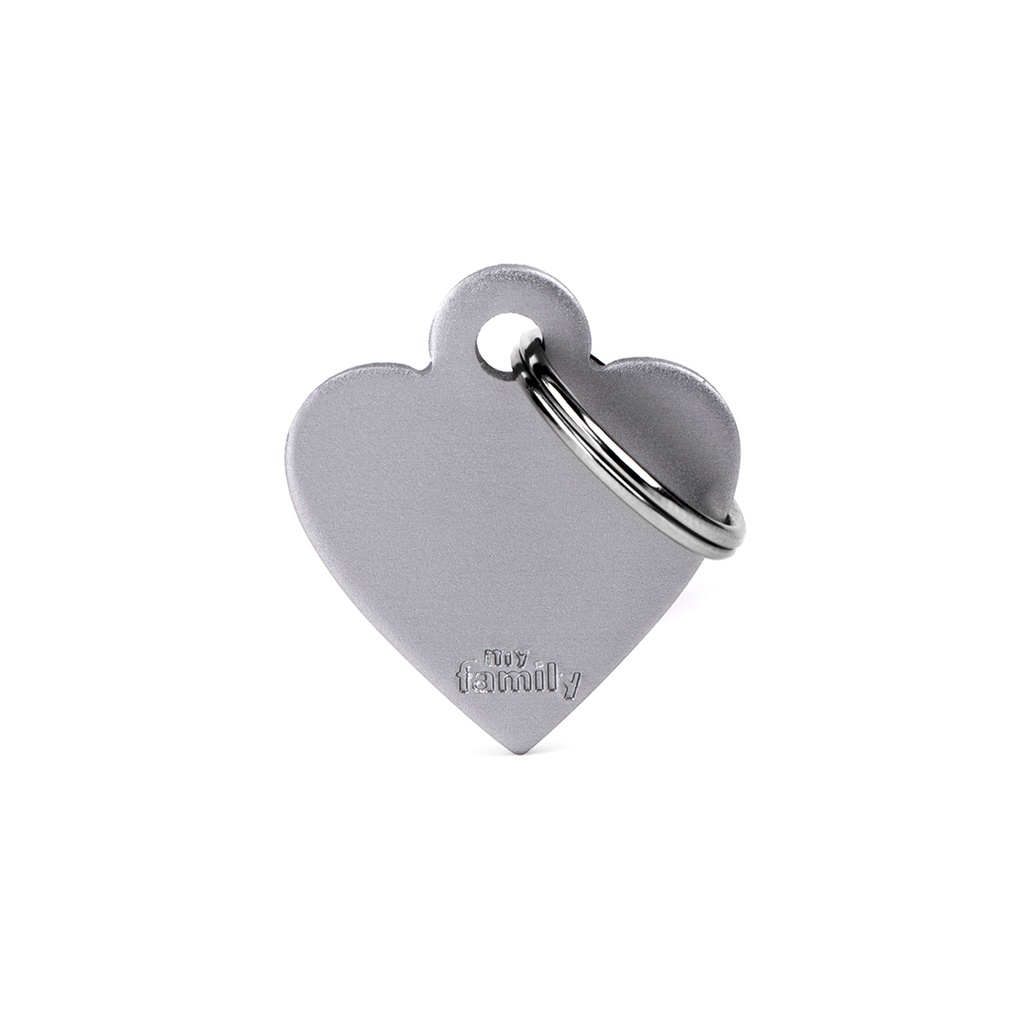 MyFamily Small Heart Aluminum Grey
