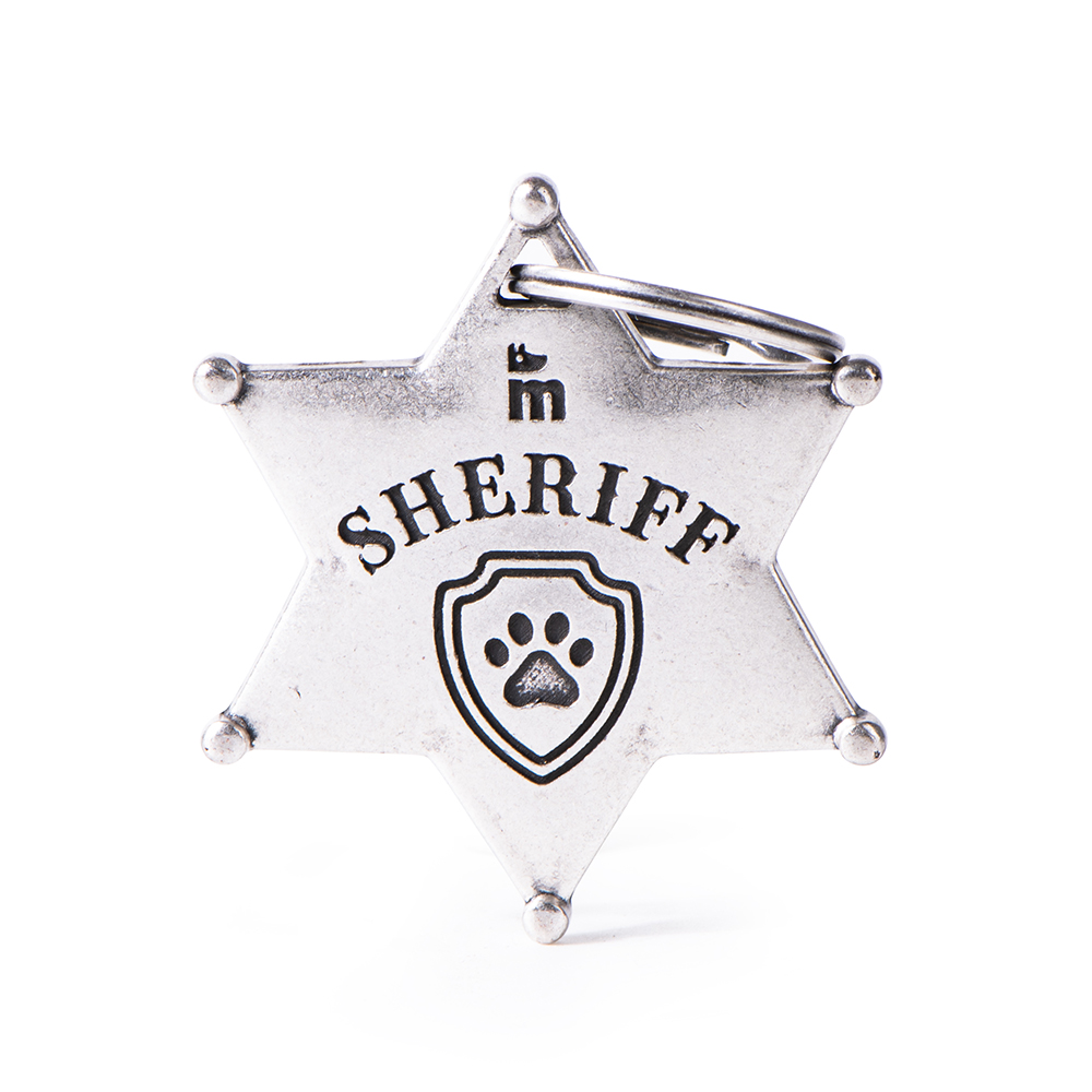 MyFamily Sheriff Star Bronx White Bronze Enameled 